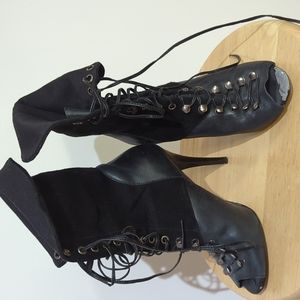 Guess lace up heeled boots